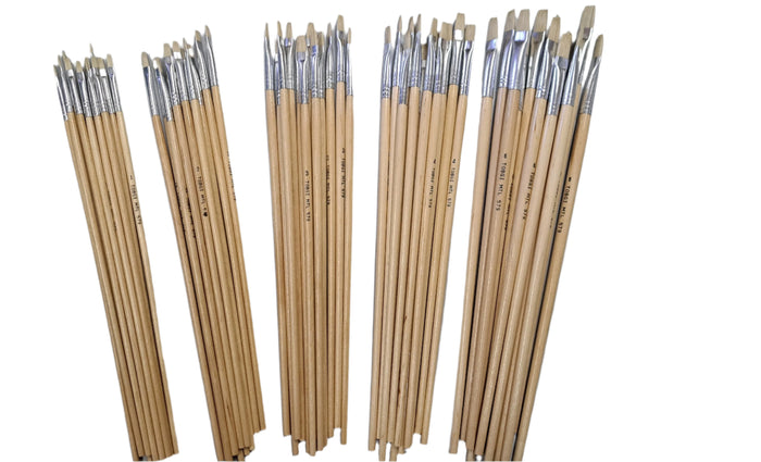 12 pcs Artist Brushes Pure Bristle Bright for Oil and Acrylic