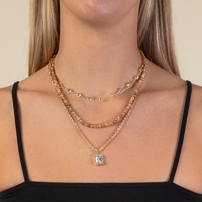 1202 - Dainty Necklace - Brown