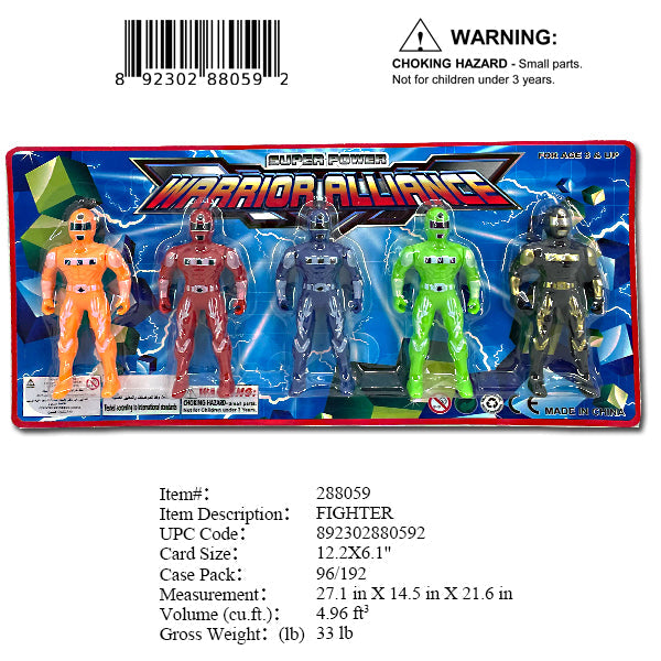 12.2X6.1" 5PC FIGHTER WORRIOR