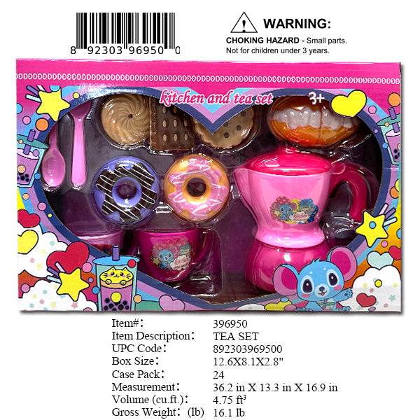 12.6X8.1X2.8"PLAY FOOD & TEA SERVING SET