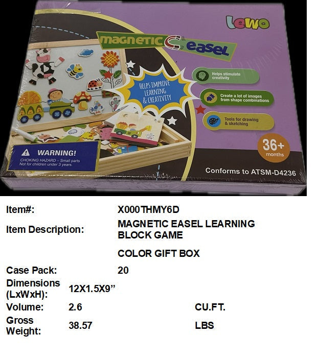 12X1.5X9"MAGNETIC EASEL LEARNING BOARD