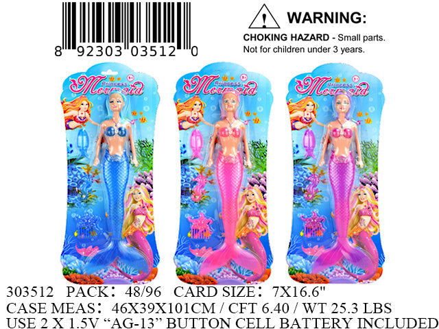 13.5"PRINCESS MERMAID DOLL+LIGHT