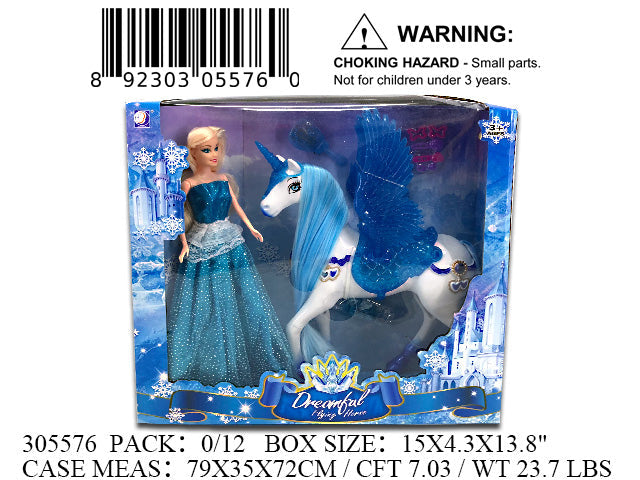 15X13.7X4"11"BLUE PRINCESS+IC UNICORN