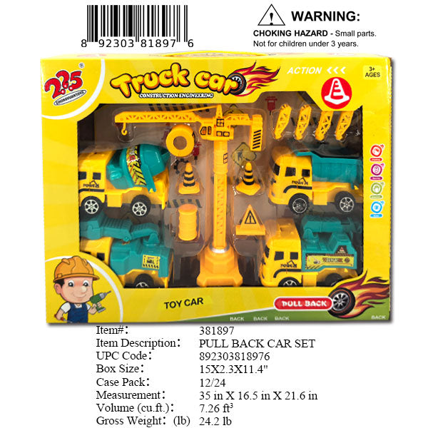 15X2.3X11.4"CONSTRUCTION TRUCKS SET WBX