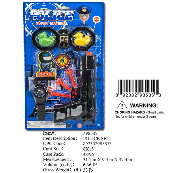 15X8"POLICE SOFT DART GUN SET