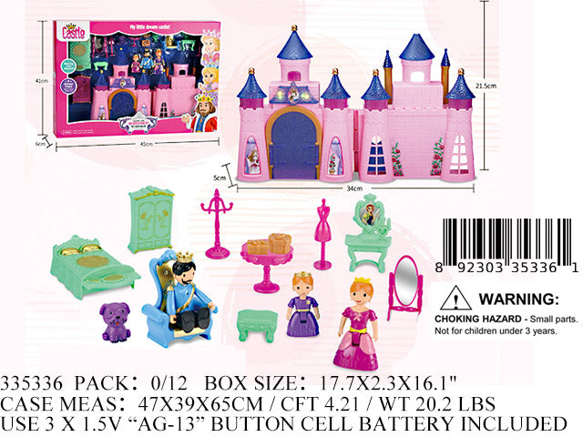 17.7X16.1X2.3"B/O IC PLAY CASTLE & DOLL FIGURES PL