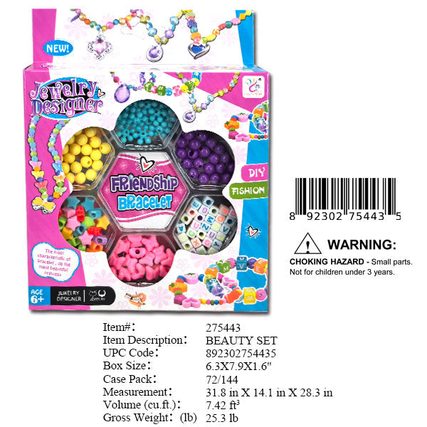 6.3X7.9X1.6"DIY BEADS FRIENDSHIP BRACELET SET