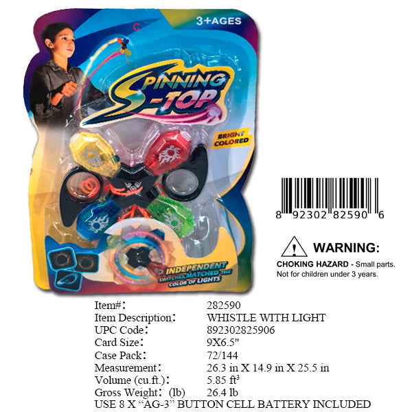 9X6.5"B/O LIGHT UP SPINNING YOYO TOP