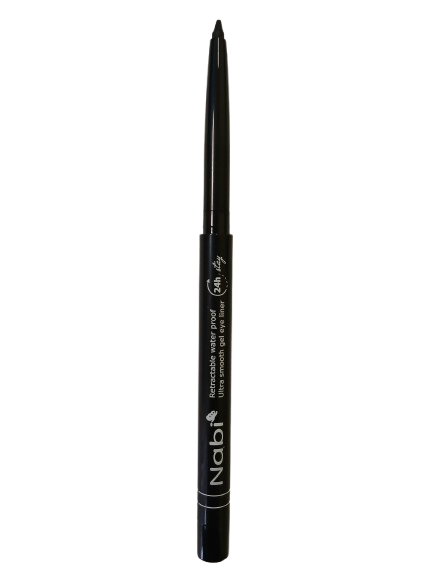 AGE01 BLACK Up to 24H Waterproof Retractable Gel Eye Liner Pencil with Sharpener Matte Finish
