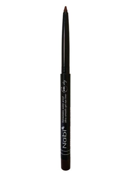 AGE04 BLACK BROWN Up to 24H Waterproof Retractable Gel Eye Liner Pencil with Sharpener Matte Finish