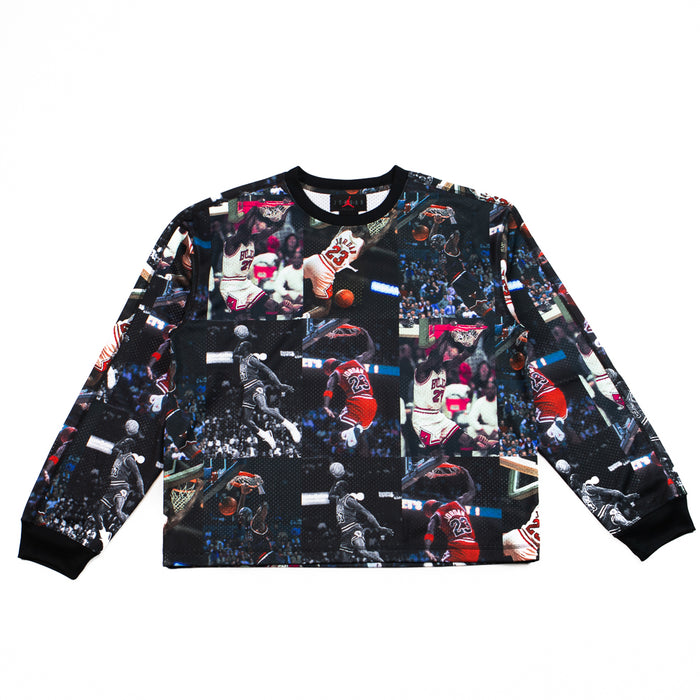 Air Jordan Flight Printed Long Sleeve Jersey (Black/Sail)