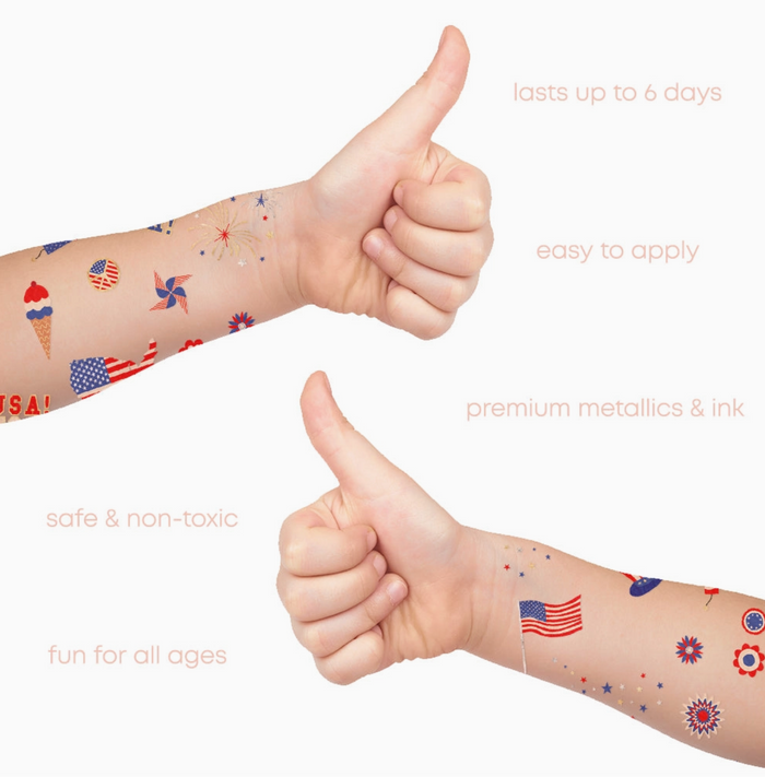 American Inspired Metallic Temporary Tattoo
