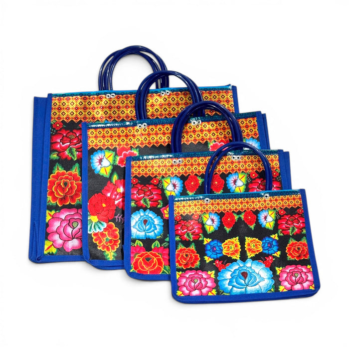 Blue Floral Shopping Bag