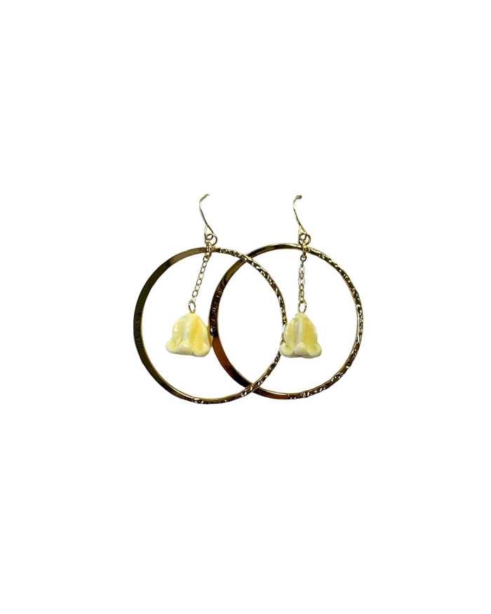 Crown Flower Hoop Earrings