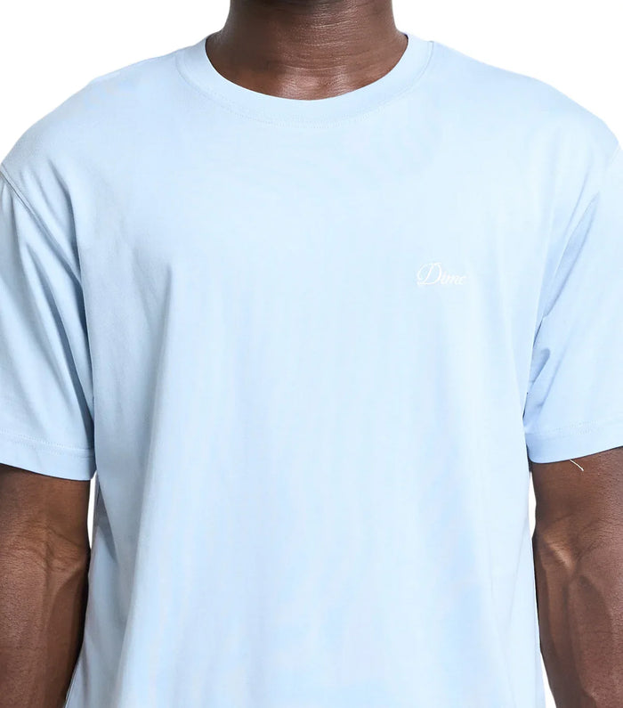 Dime Cursive Small Logo T-Shirt Blue Fog