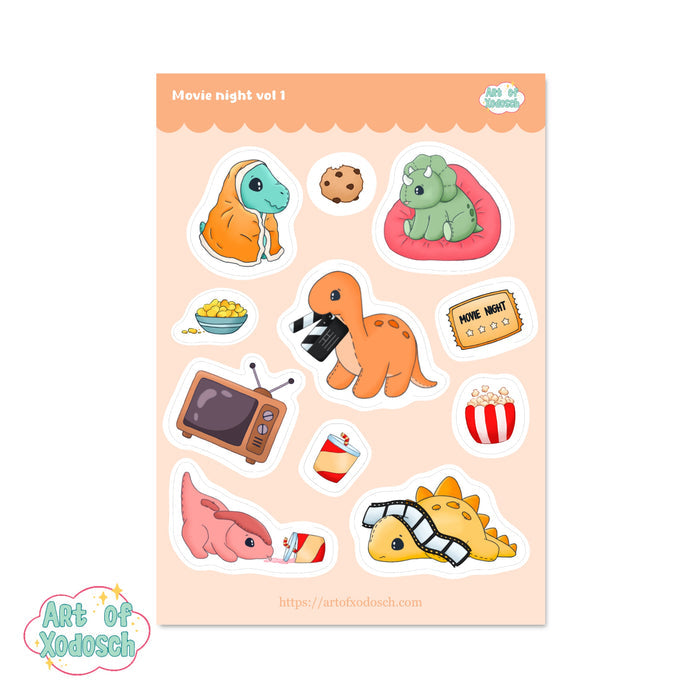 dino movie night 1 sticker sheet