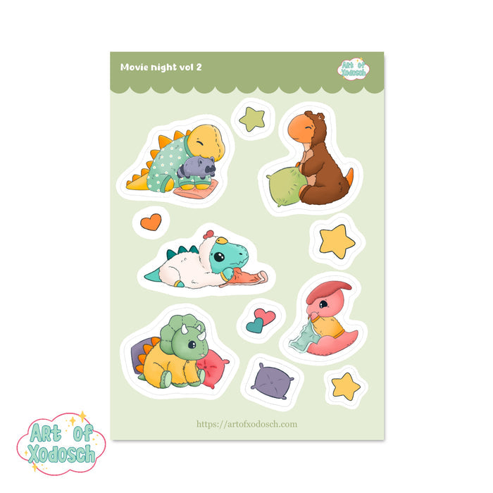 dino movie night 2 sticker sheet