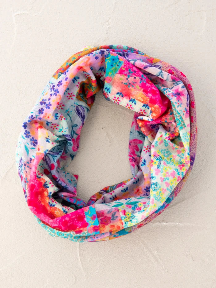 Full Boho Bandeau® Headband - Pink Watercolor Patchwork-view 4