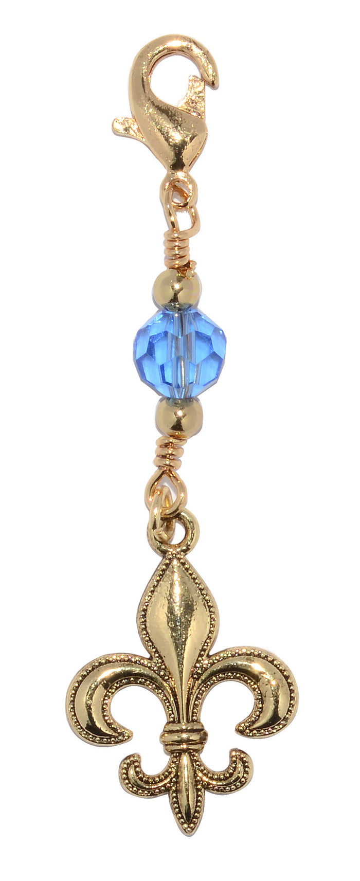 Gold Fleur-de-lis Charm - Mini Elegant Hair Accessory front view