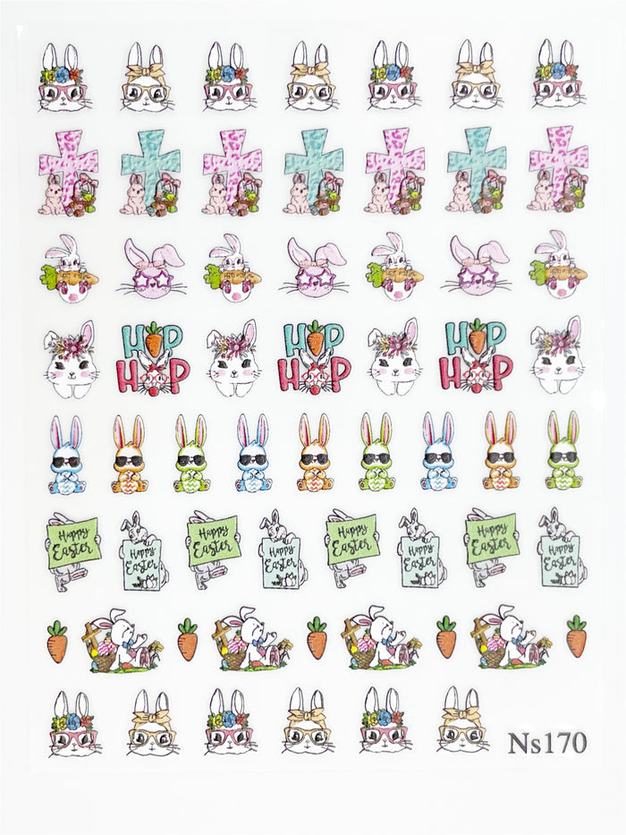 Groovy Bunnies Self Adhesive Decals | Lula Beauty