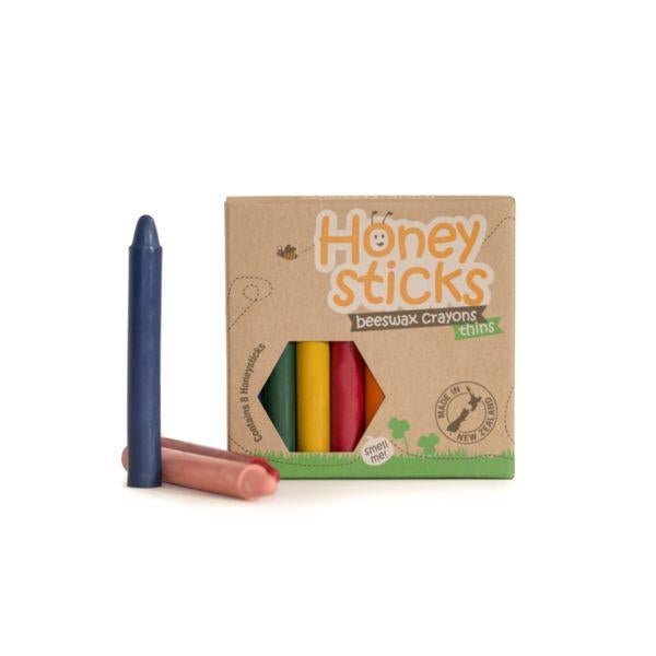 Honeysticks 100% Beeswax Crayons - Thins (8 pack) - natural, beeswax for open-ended play - Title: Default Title