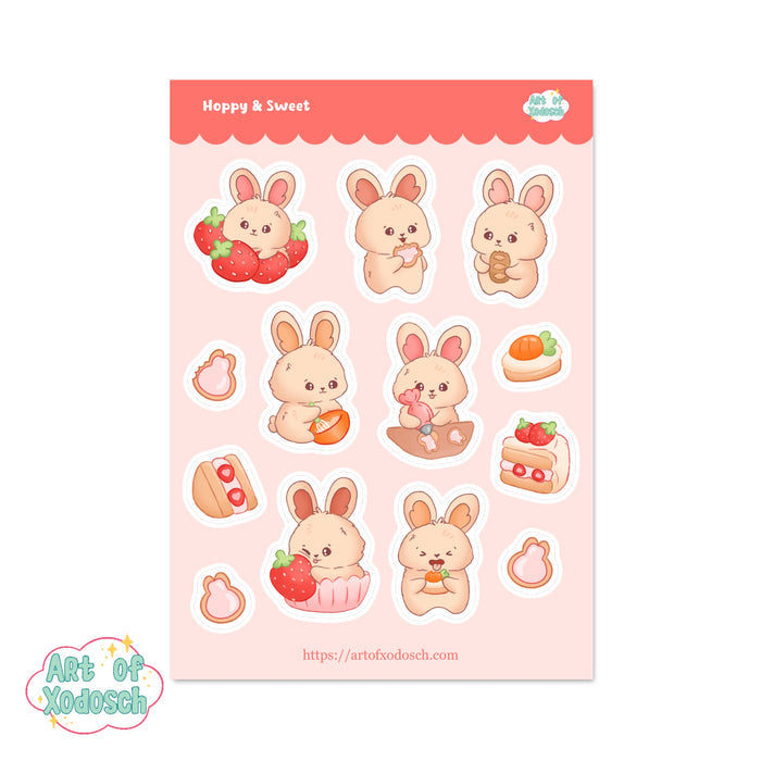 hoppy & sweet bunny sticker sheet