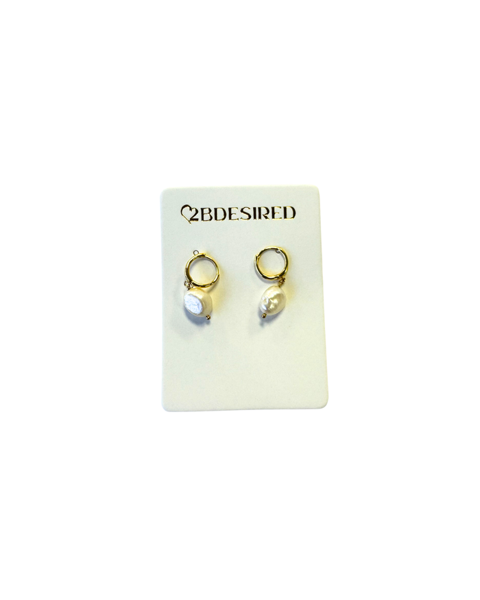 Keshi Pearl (White) Cuff Earrings