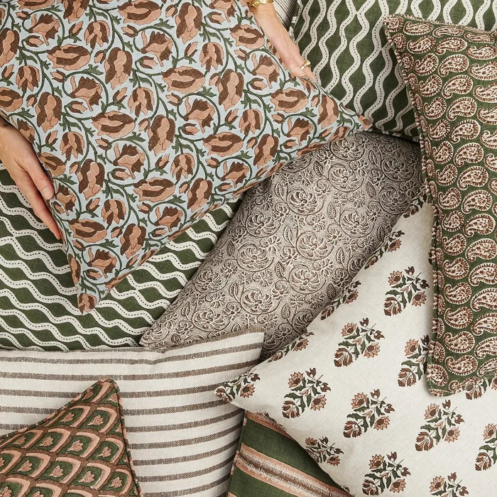 Lahore Rosewood Linen Pillow