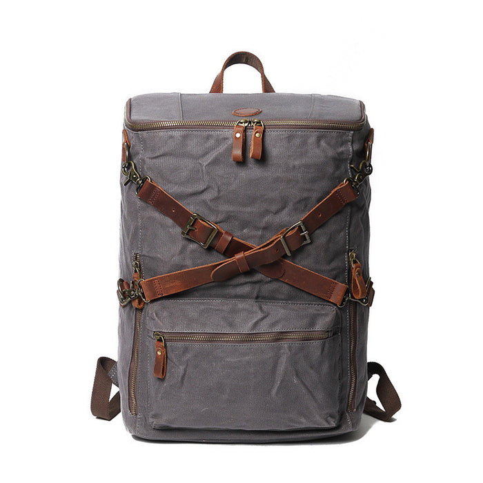 Men's Vintage Leather Canvas backpack