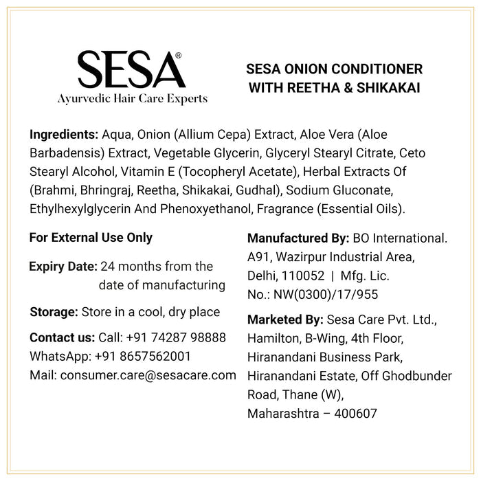 Onion Damage Repair Conditioner with Reetha & Shikakai - 300ml