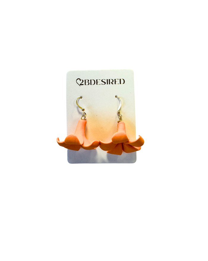 Orange Puakenikeni Dangle Earrings
