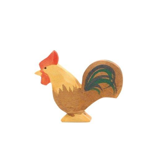 Ostheimer Rooster, Brown - wood, natural Wooden Figures for open-ended play - Title: Default Title