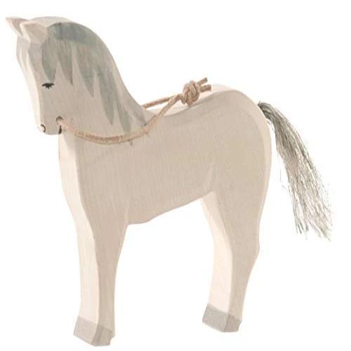 Ostheimer Wooden Horse, White - wood, natural Wooden Figures for open-ended play - Title: Default Title