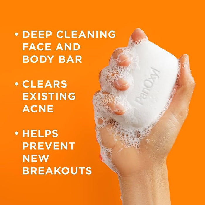 PanOxyl Acne Treatment Bar, 10% Benzoyl Peroxide 113g. بانوكسيل بار لعلاج حب الشباب، 10٪ بنزويل بيروكسايد - Princess Cosmetics Qatar