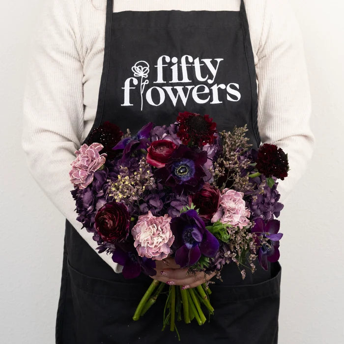 Plum Noir Diy Flower Kit Apron - Image