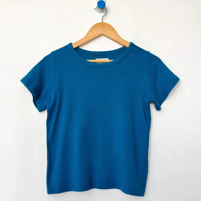 Pointelle Babe Tee in Sea Blue