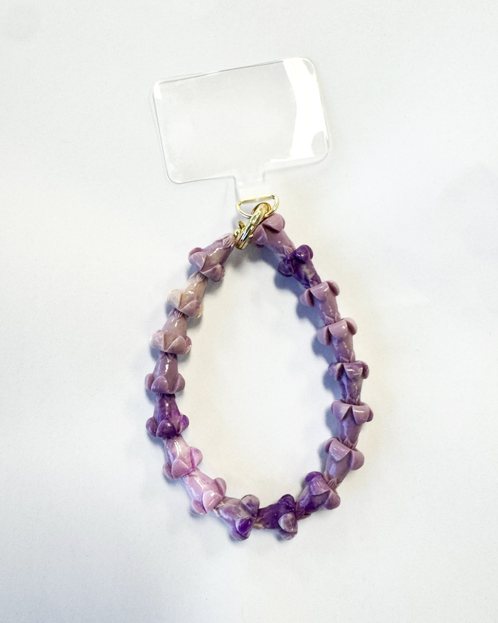 Purple Crown Flower Key Chain