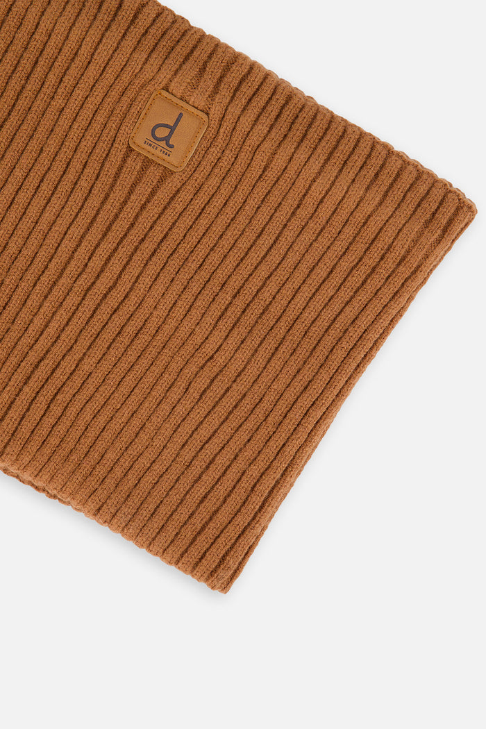 Ribbed Knit Neckwarmer Brown Sugar-2