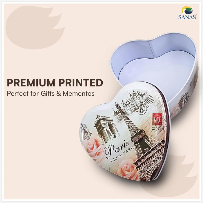 Heart shaped tin storage containers