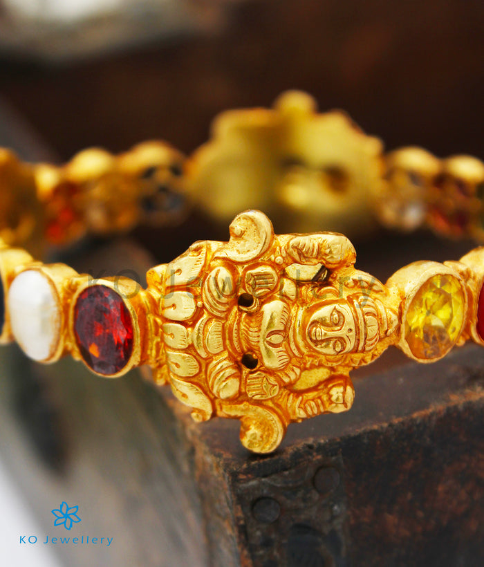 The Shrinika Silver Navratna Bangle-Single (Size 2.2/2.4/2.6/2.8)