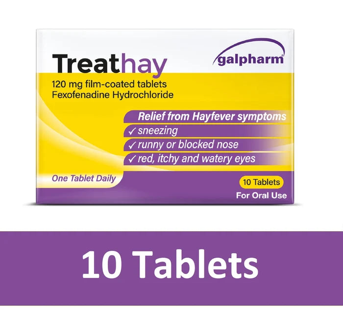 TreatHay 120mg fexofenadine hydrochloride allergy 10 tablets