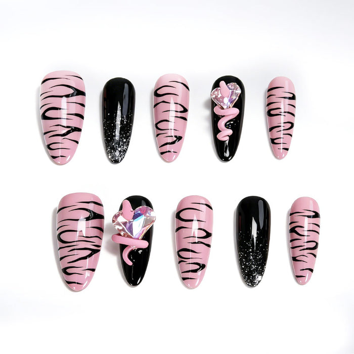 US Only|QVR Pink Ink Sweetheart Press-On Nails