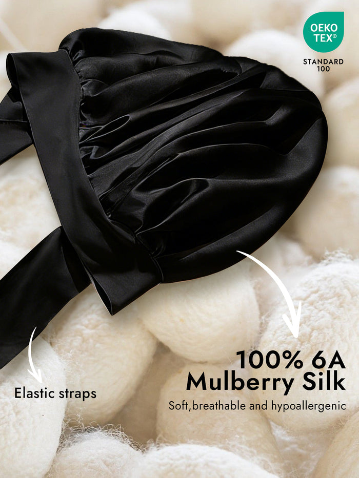 [Black] SilkSilky  Sleep Cap 002