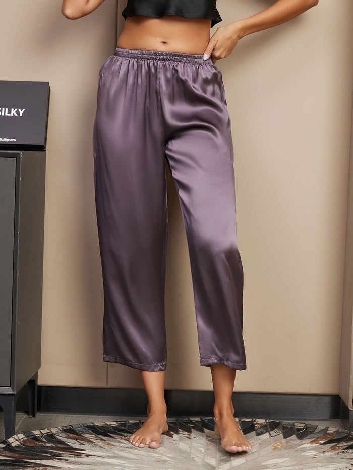 [Purple Gray] SilkSilky  Women's Sleep Pants 001