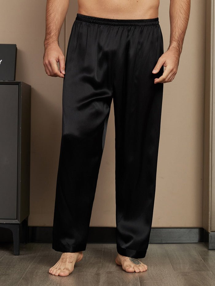 [Black] SilkSilky  Men's Sleep Shorts 003