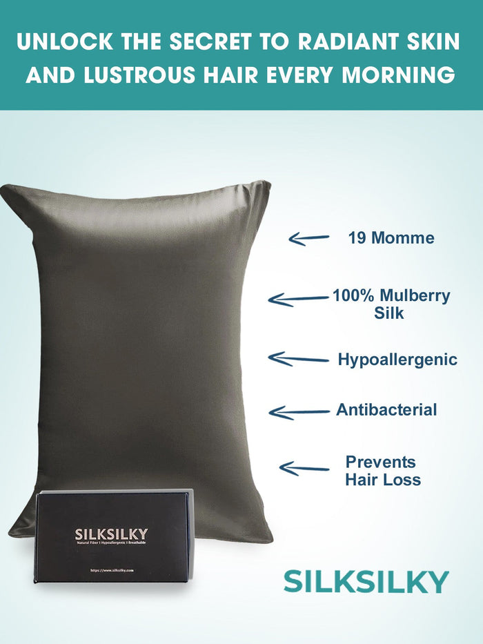 [Dark Gray] SilkSilky Pillowcase 003
