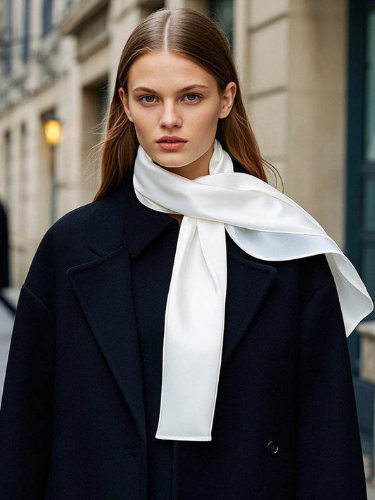 [White] SilkSilky  Scarf 001