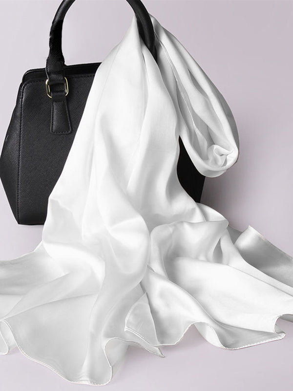 [White] SilkSilky  Scarf 002