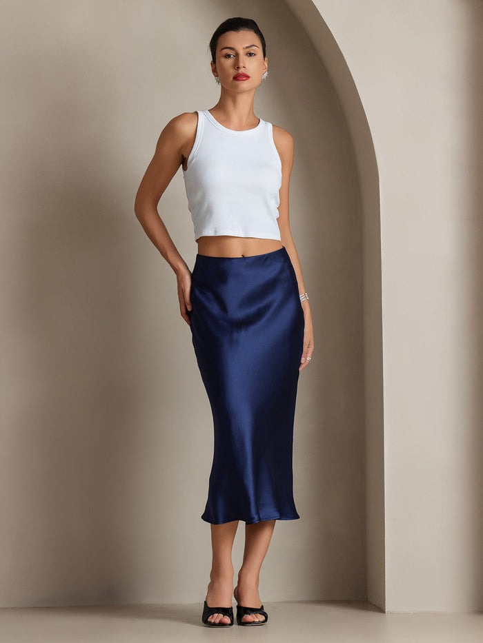 [Dark Blue] SilkSilky  Skirt 004