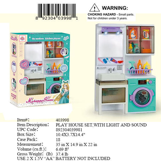10.4X3.7X14.4"MY HAPPY HOME LAUNDRY ROOM PLAYSET